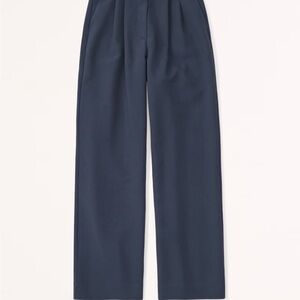 Abercrombie Sloane Tailored Wide Leg Pant Navy